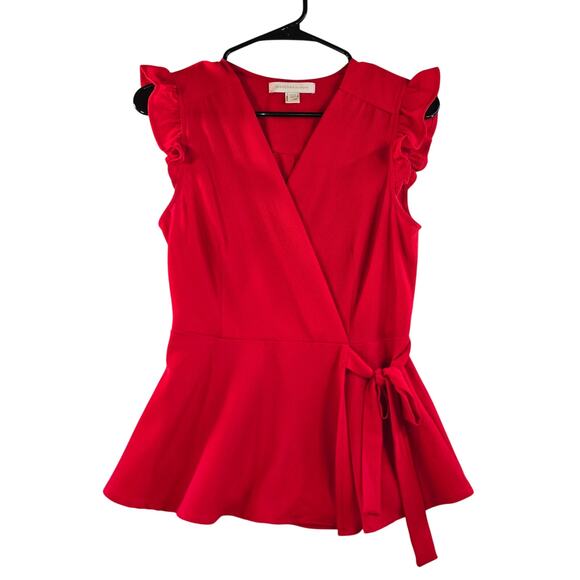 Monteau Los Angeles Women's Red Dress Blouse Size M - Picture 1 of 5